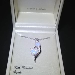 Radiant Gem Opal Sterling Silver Necklace